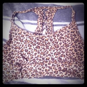 So Leopard Strappy Cotton Sports Bra